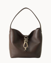 Lucca Leather Logo Lock Hobo