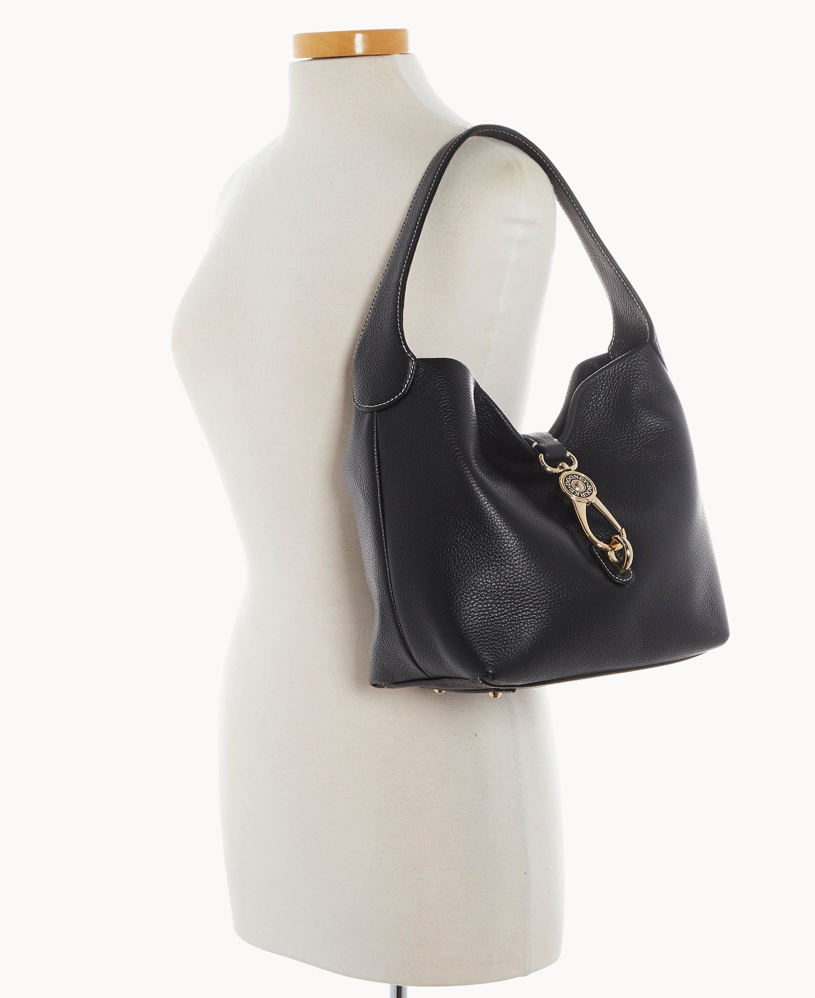 Lucca Leather Logo Lock Hobo
