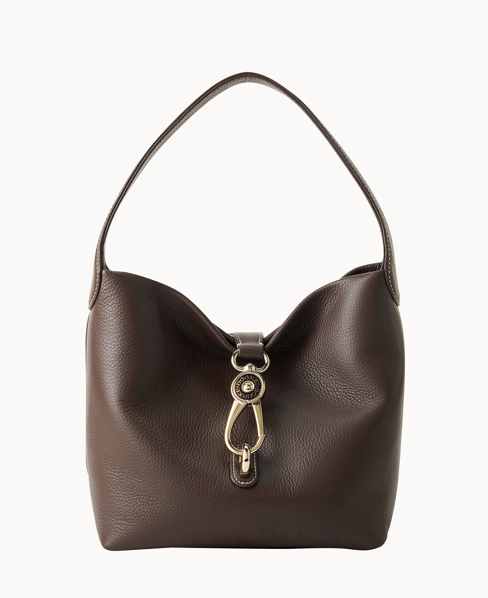 Lucca Leather Logo Lock Hobo