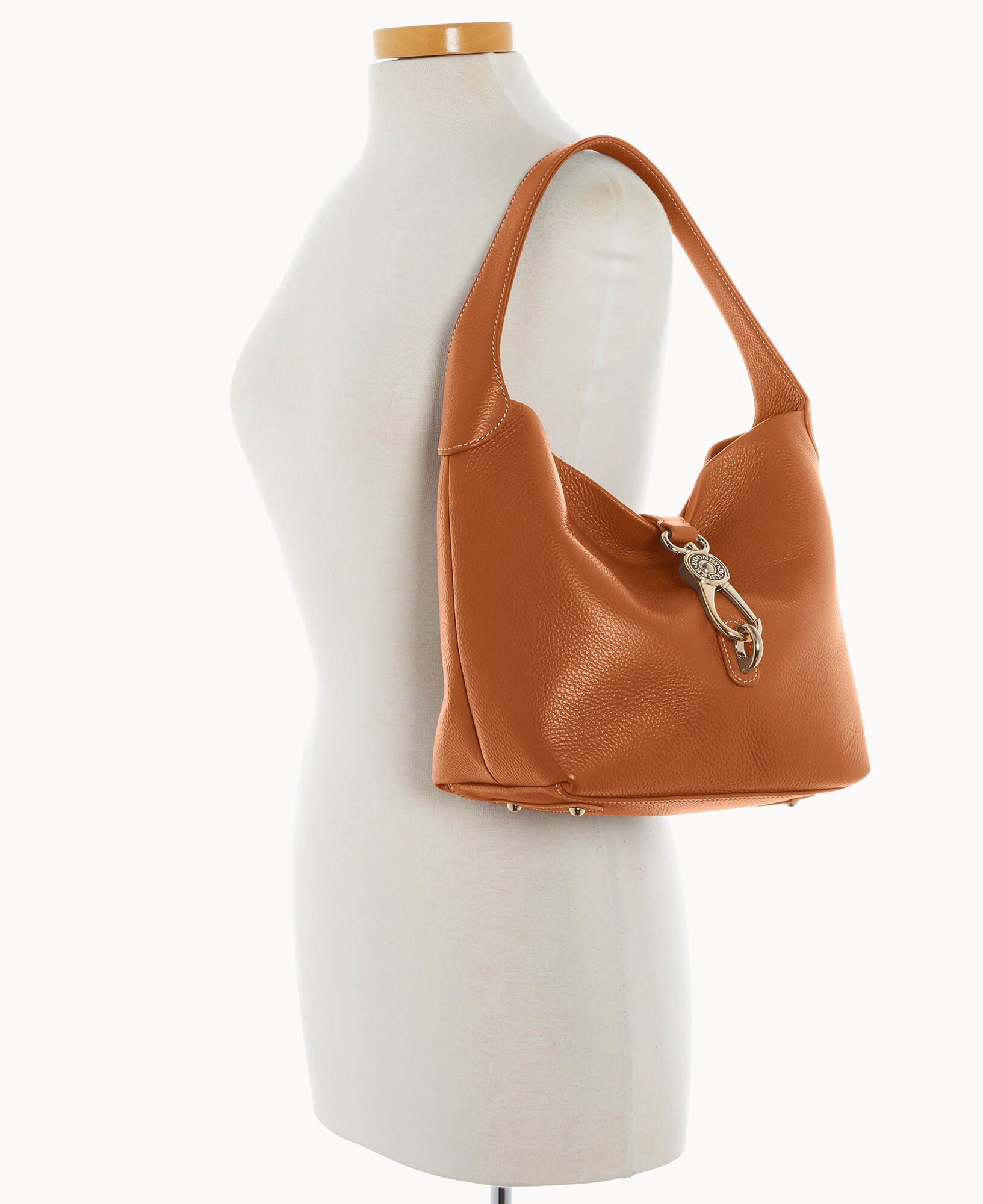 Lucca Leather Logo Lock Hobo