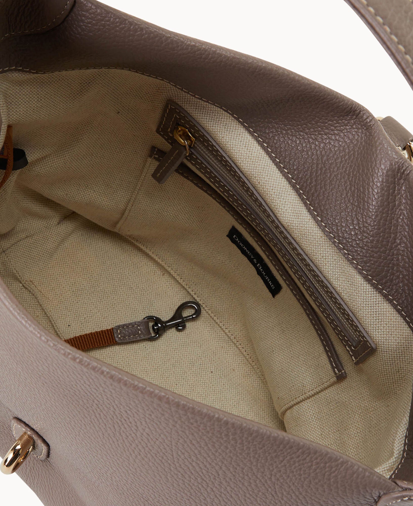 Lucca Leather Logo Lock Hobo