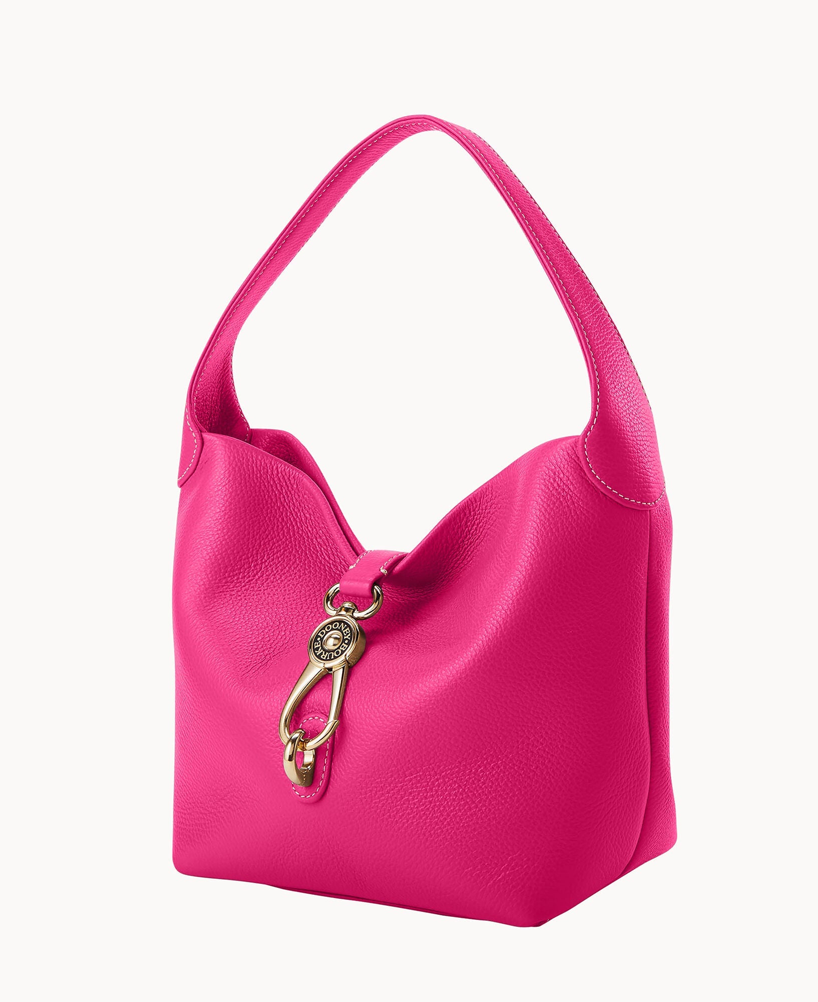Lucca Leather Logo Lock Hobo