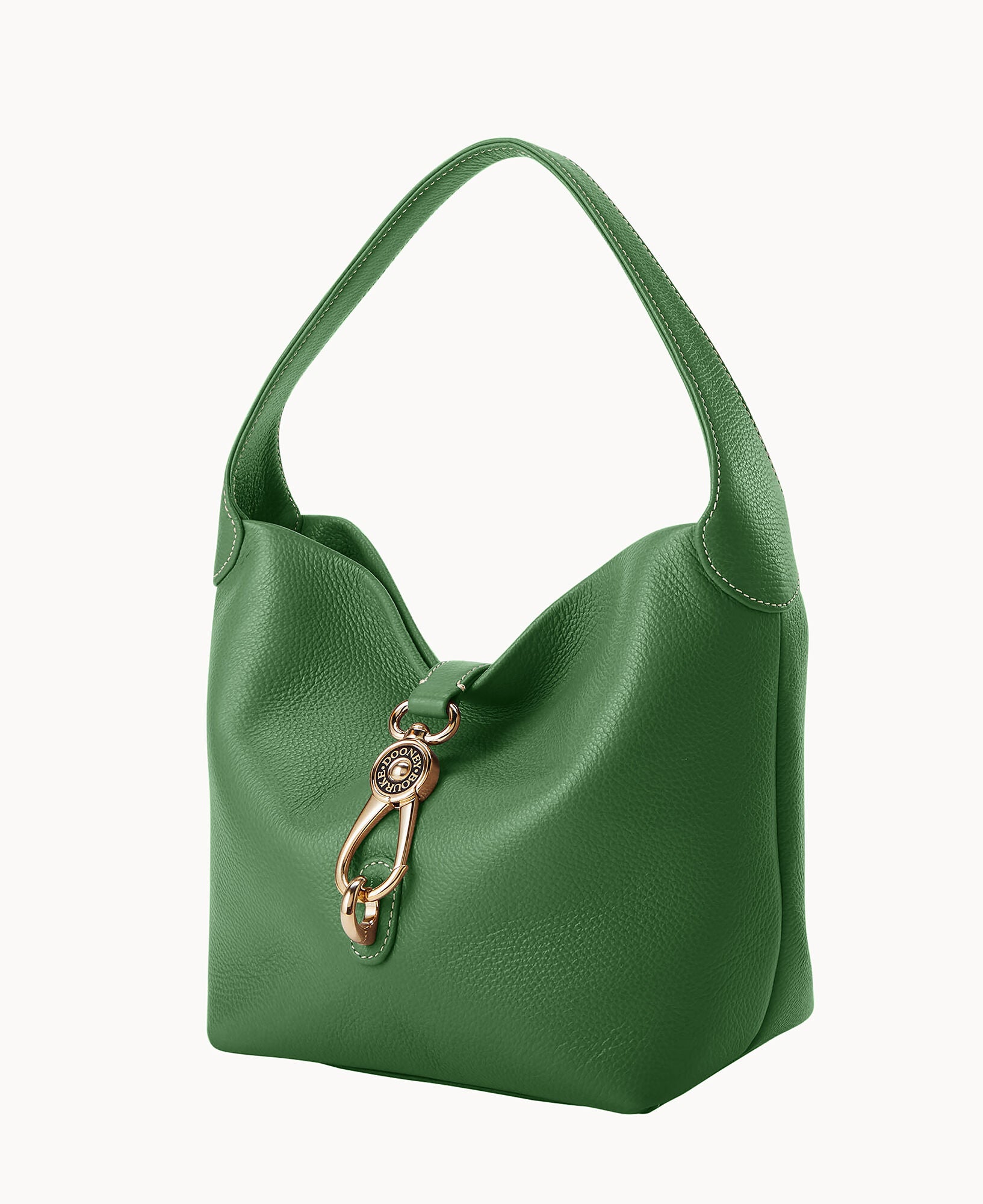 Lucca Leather Logo Lock Hobo