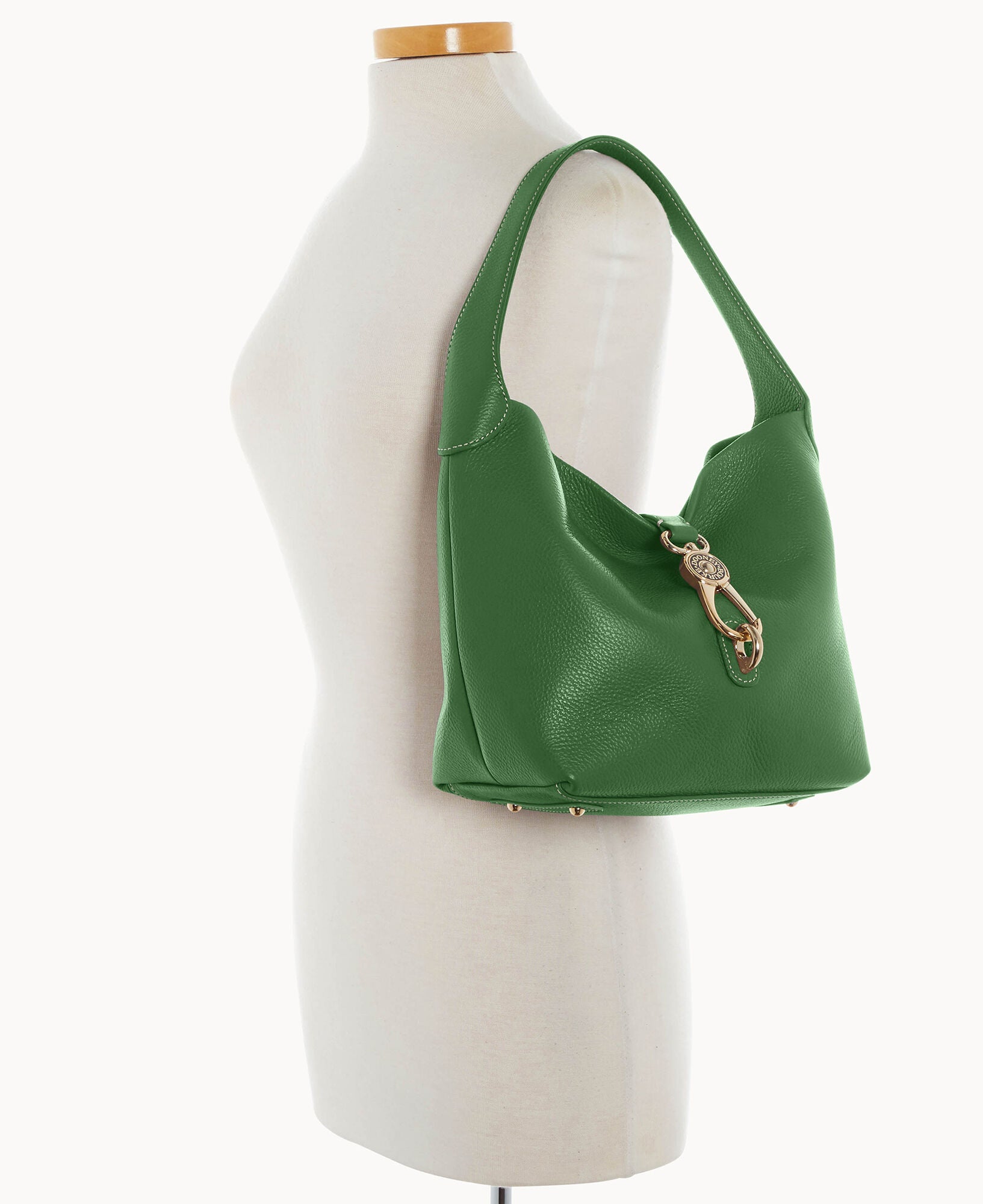 Lucca Leather Logo Lock Hobo