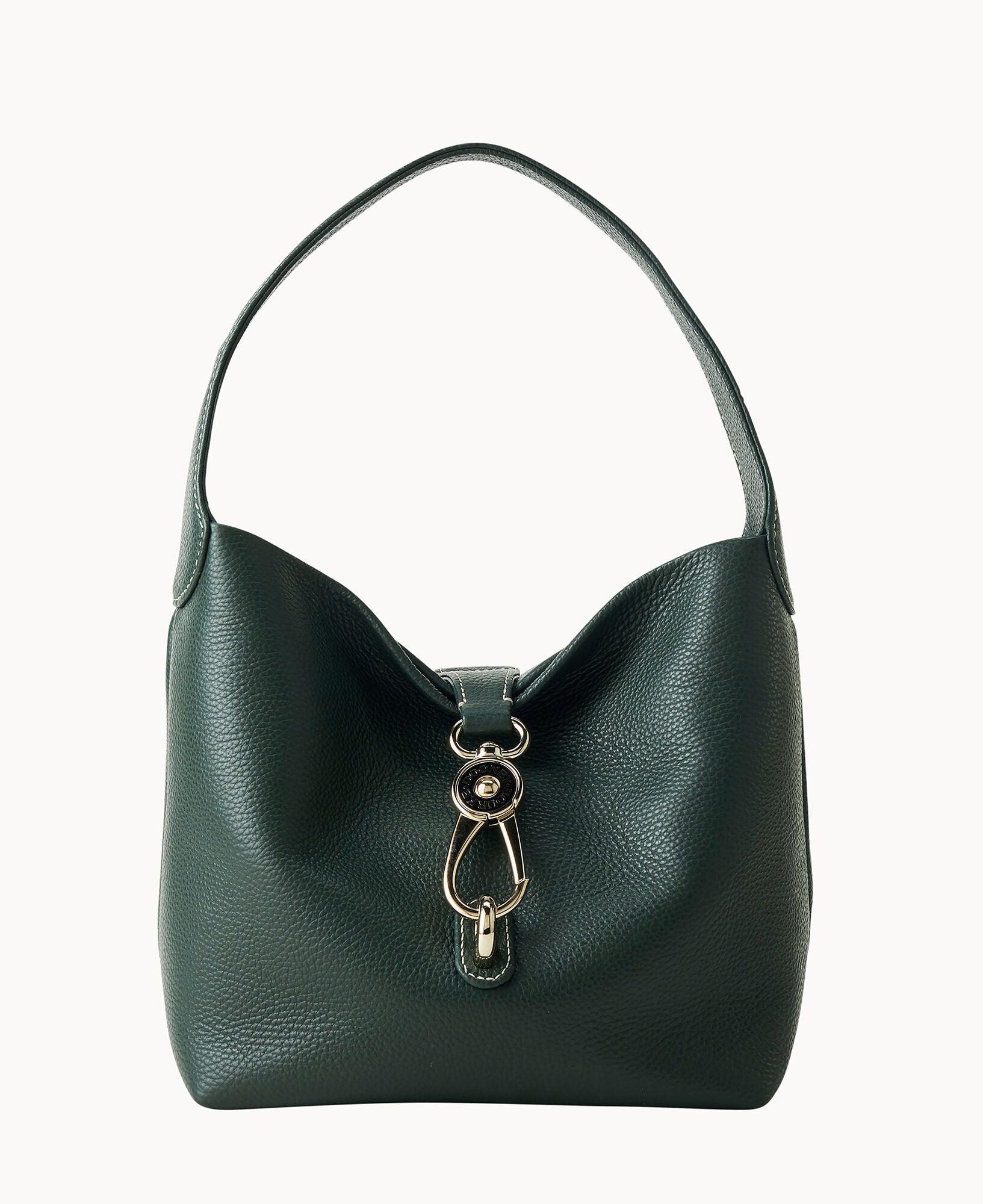 Lucca Leather Logo Lock Hobo