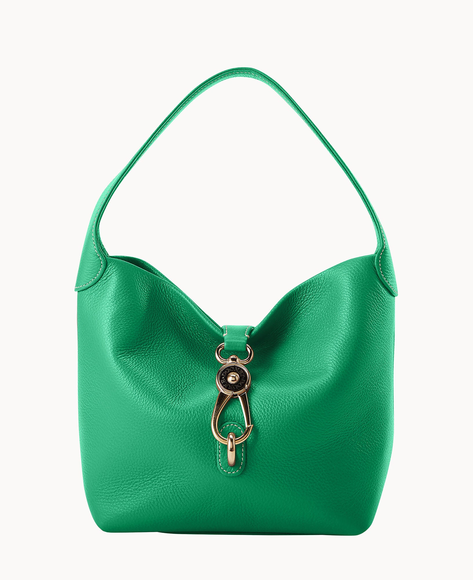 Lucca Leather Logo Lock Hobo