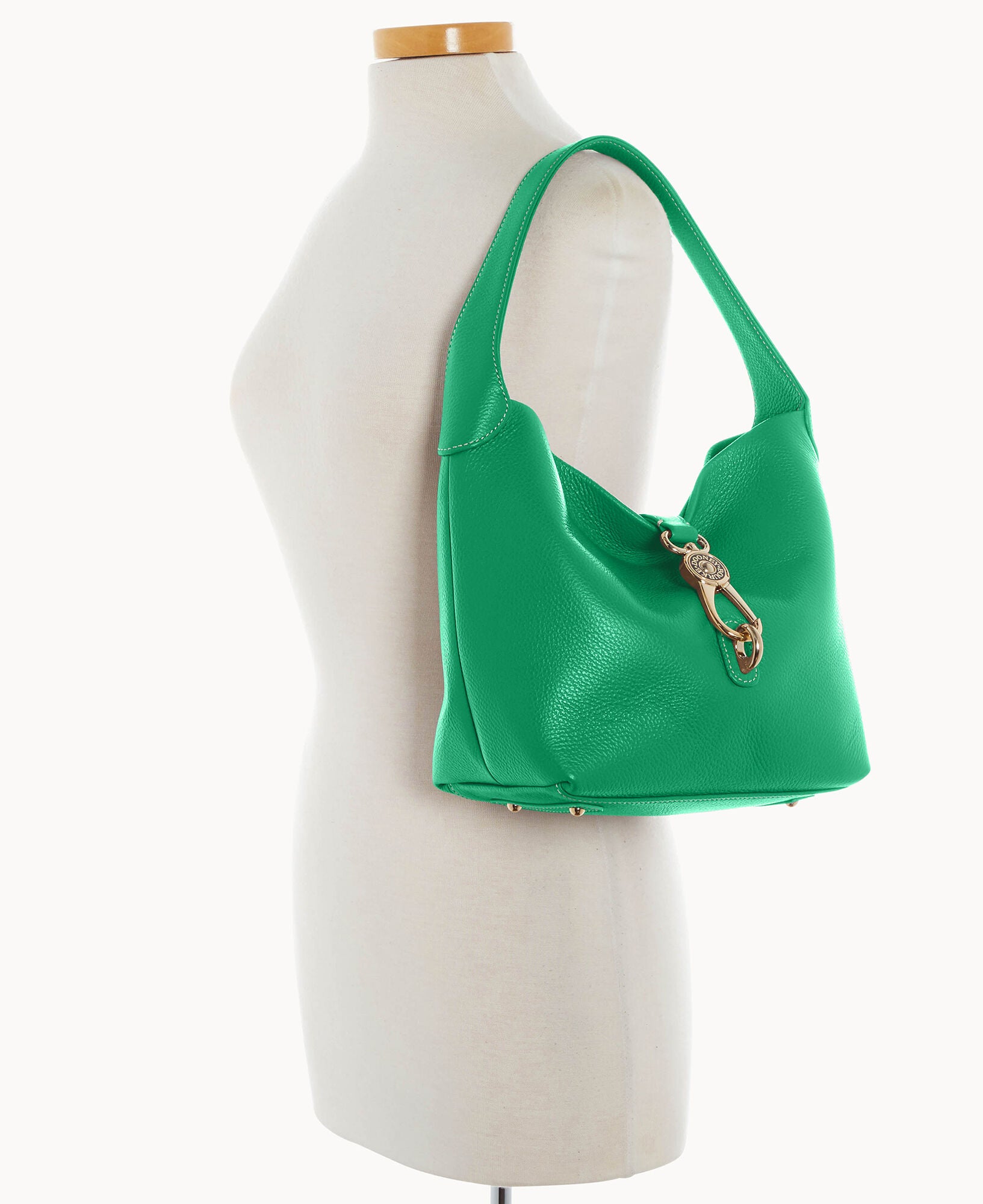 Lucca Leather Logo Lock Hobo