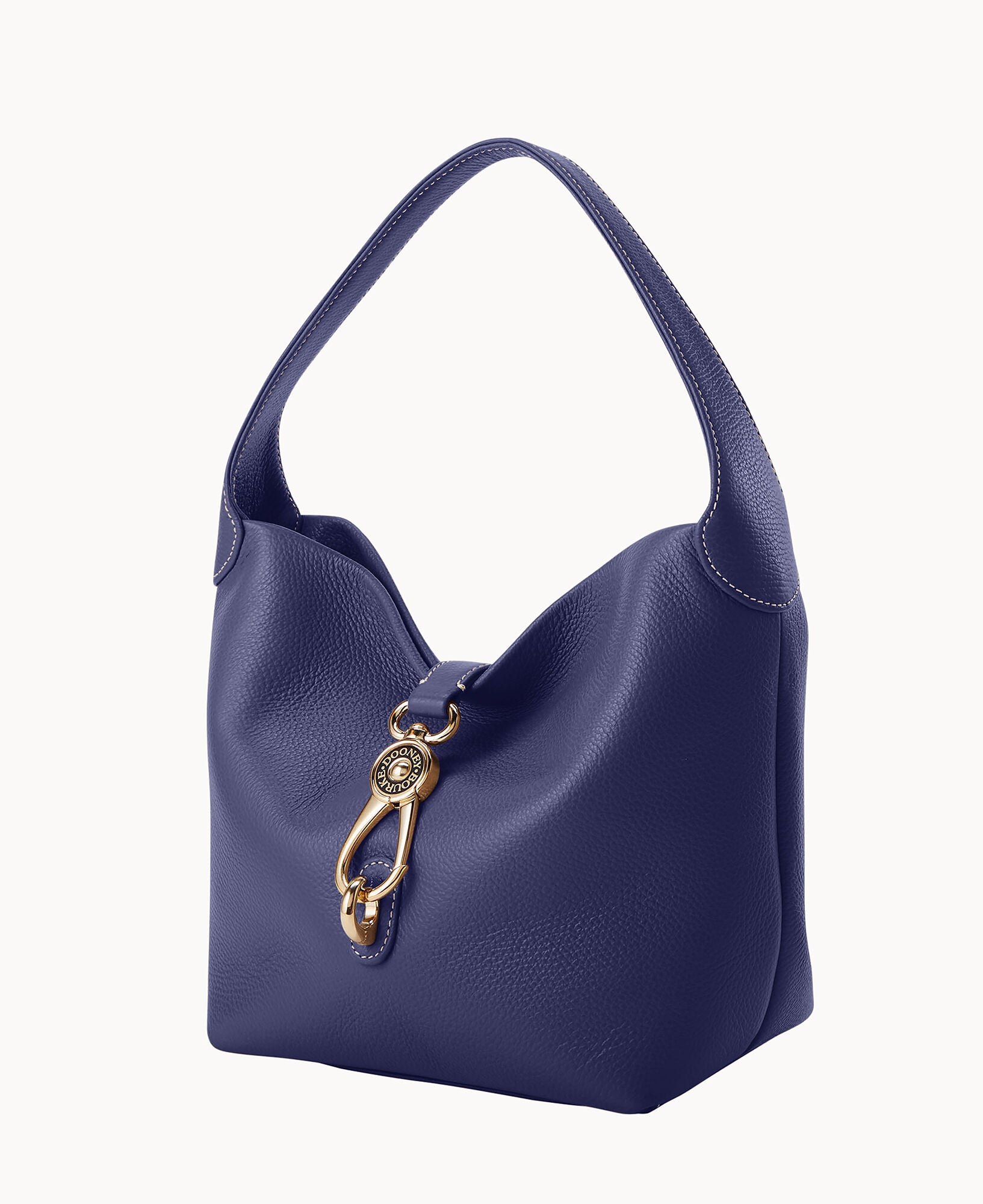 Lucca Leather Logo Lock Hobo