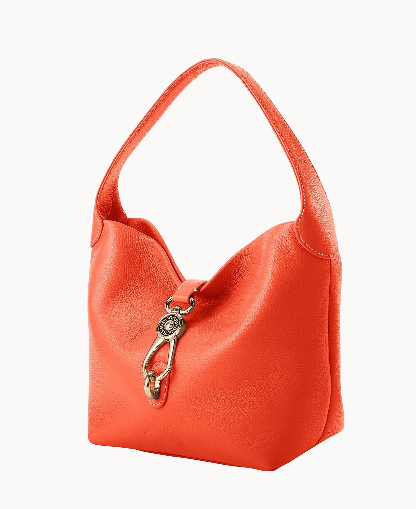 Lucca Leather Logo Lock Hobo