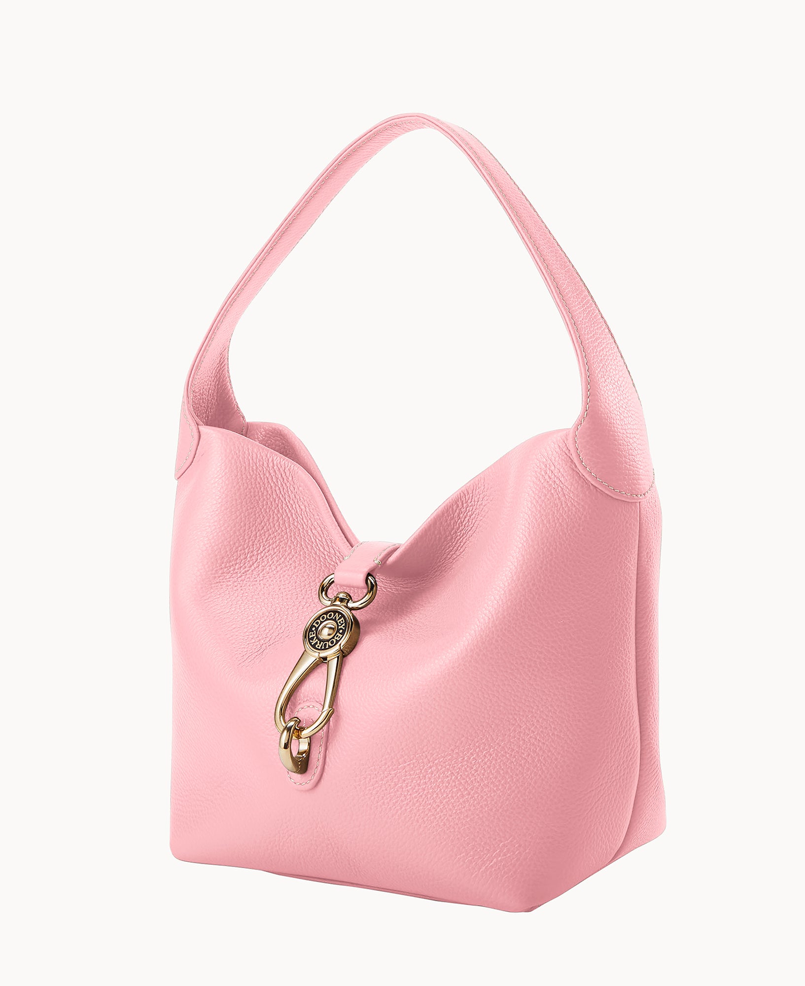 Lucca Leather Logo Lock Hobo