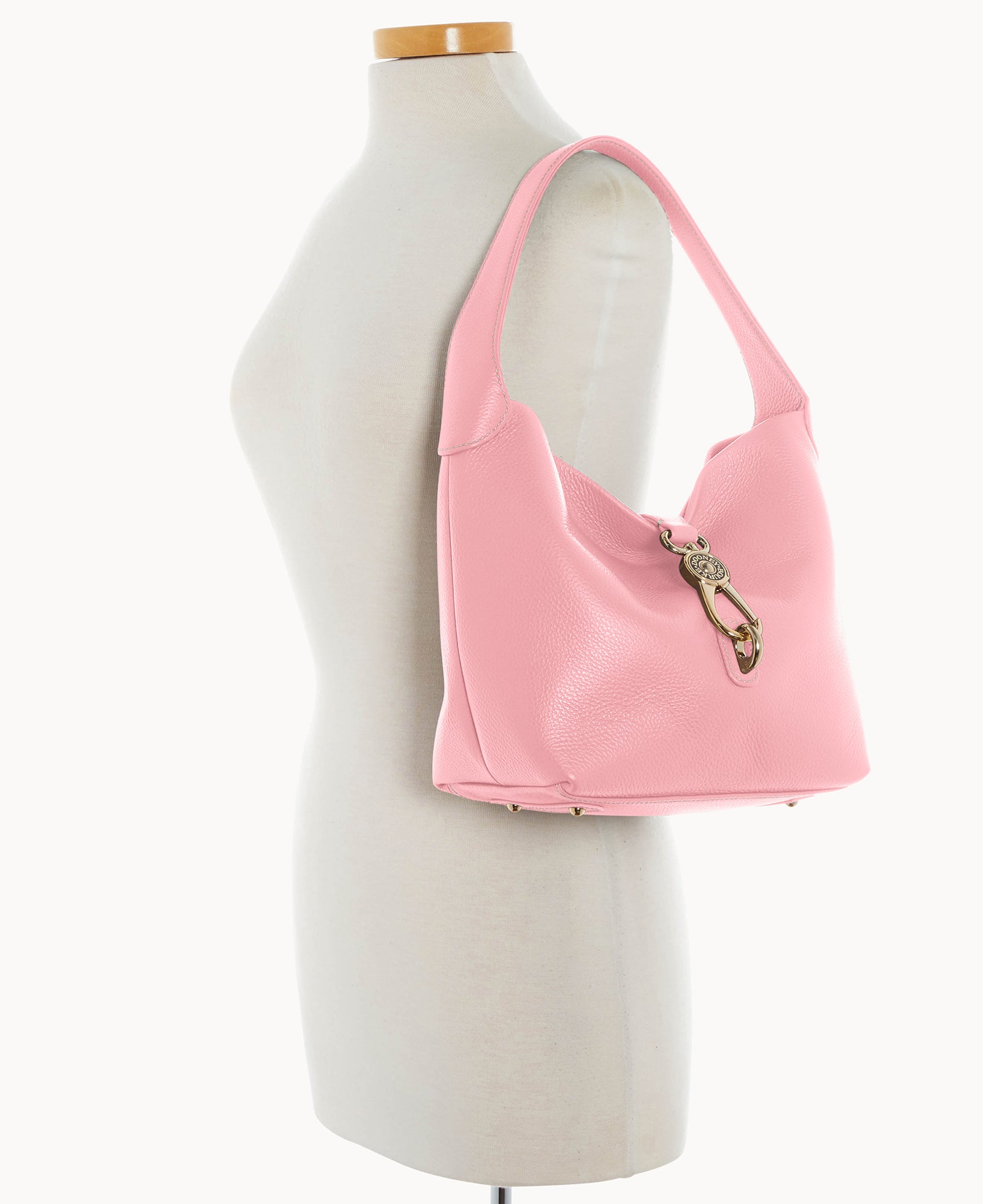 Lucca Leather Logo Lock Hobo