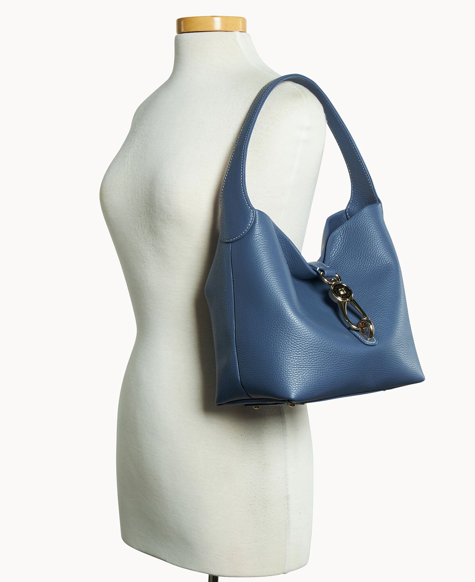 Lucca Leather Logo Lock Hobo
