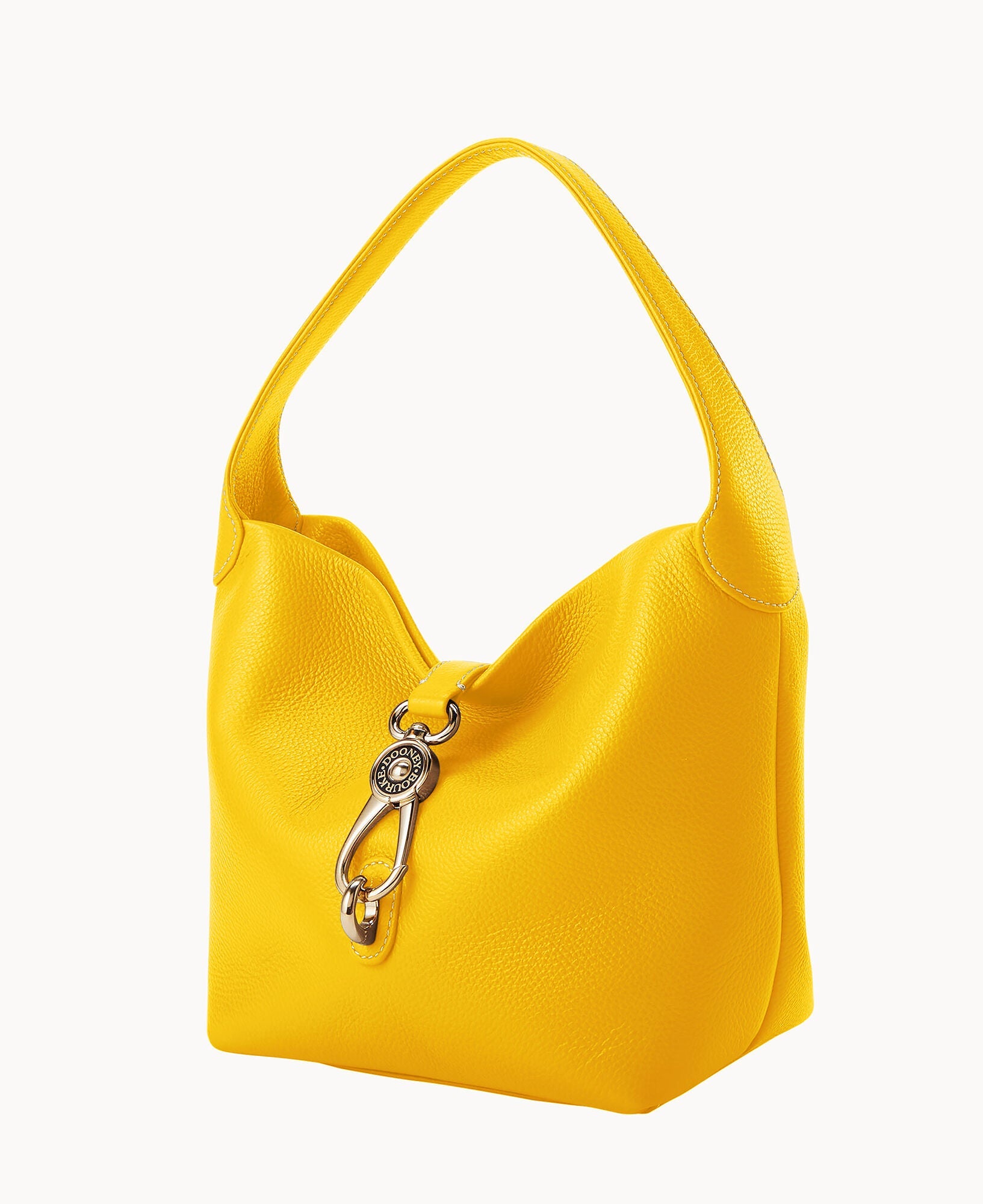 Lucca Leather Logo Lock Hobo