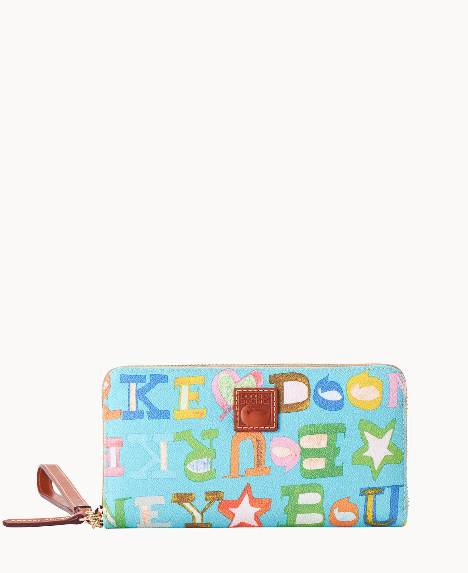 Doodle II Coated Cotton Large Zip Around Wristlet