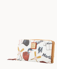 MLB Marlins Large Zip Around Wristlet