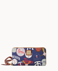 MLB Twins Large Zip Around Wristlet